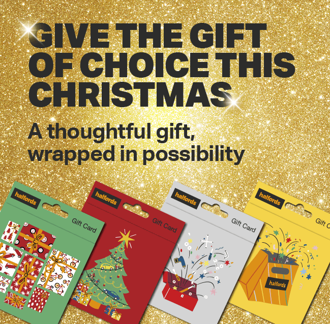 Halfords Digital Gift Card - Send the Perfect Gift Digitally Banner Image